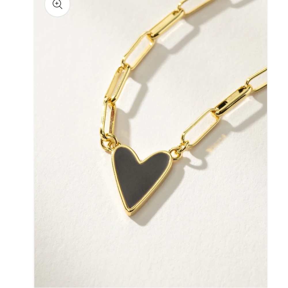 Enamel Heart Necklace Navy